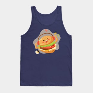 Burger Music Funny Tank Top